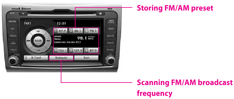 De FM/AM-radio bedienen - Stap 5