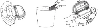 De stofbak schoonmaken