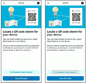 Toevoegen aan Alexa via Matter - Stap 2