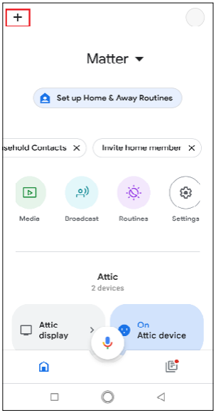 Toevoegen aan Google via Matter - Stap 1