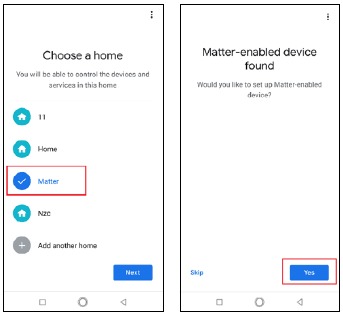 Toevoegen aan Google via Matter - Stap 3