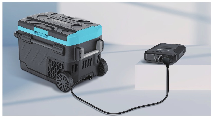 Renogy 72000mAh powerbank die de draagbare koelkast voedt