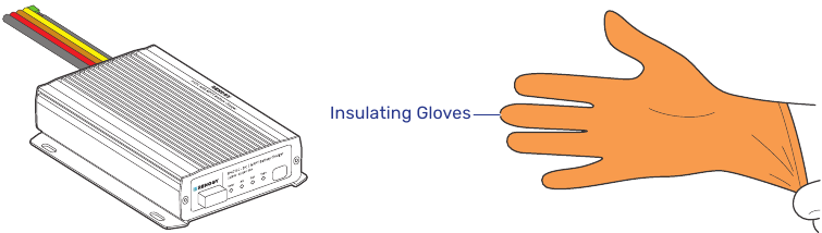 Installatie - Draag isolerende handschoenen