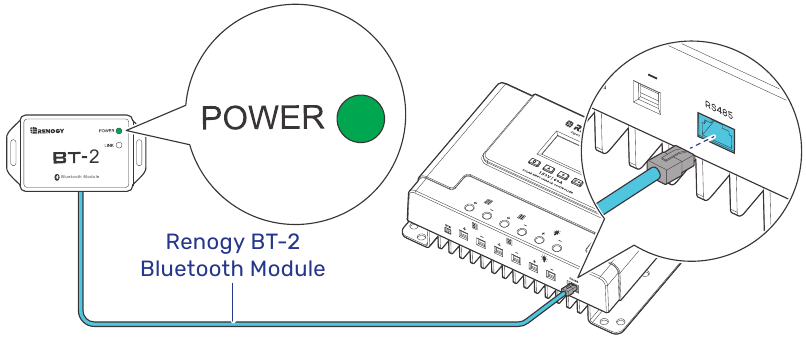 Renogy BT-2 Bluetooth-module aansluiten