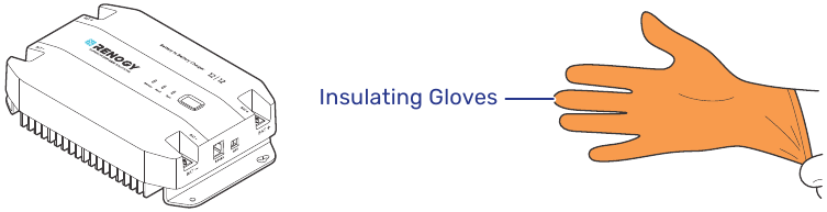 Installatie - Draag isolerende handschoenen