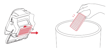 De bak en het filter schoonmaken - Stap 2