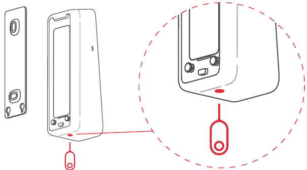 Illustratie voor het verwijderen van de Keypad Touch