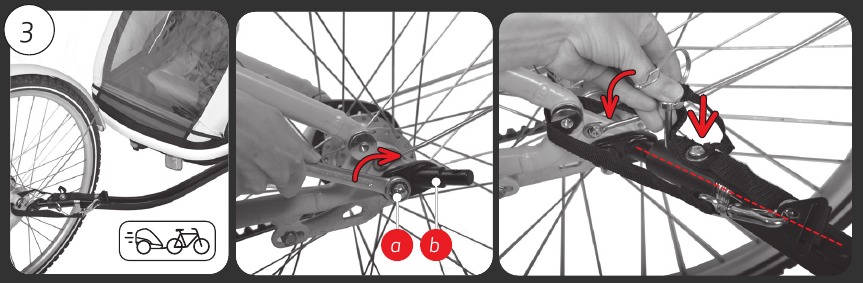 De trekhaak aan uw fiets bevestigen