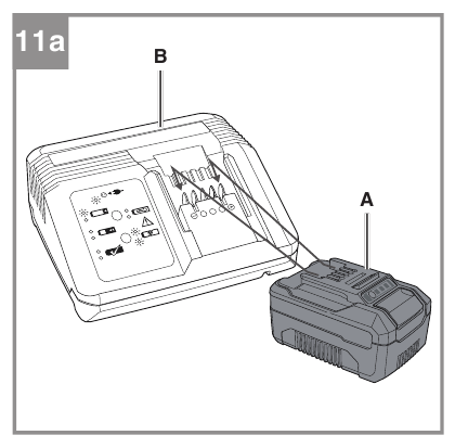 De oplaadbare batterij opladen met de oplader