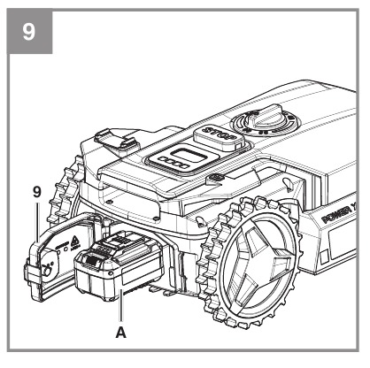 De batterij plaatsen - Stap 1