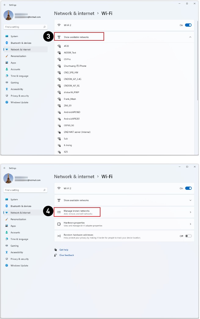 Windows 11-bewerkingen - Netwerkverbindingen - Stap 2