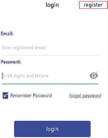 APP downloaden - Registratie van login-ID - Stap 1