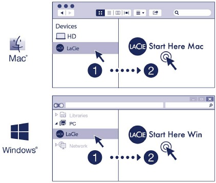 LaCie 1big Dock instellen - Stap 1