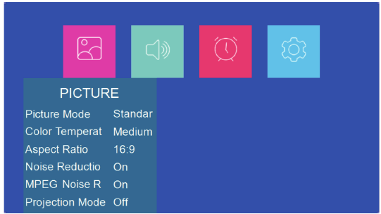 Menu-instellingen - Het submenu gebruiken - Stap 1