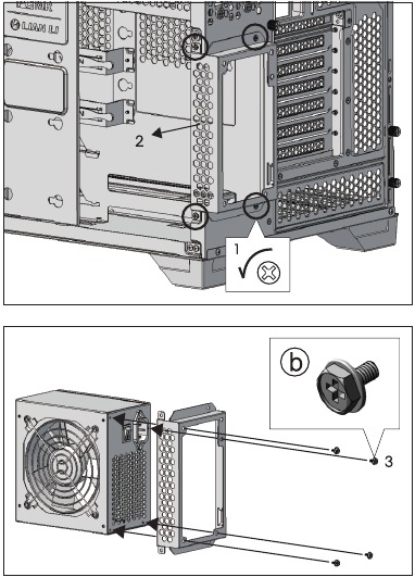PSU-installatie - Manier 2 - Verwijder de beugel