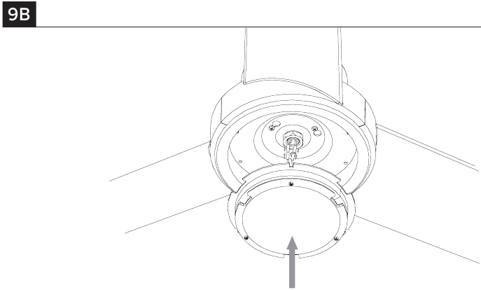 De luminaire module/glazen kap installeren - Stap 3