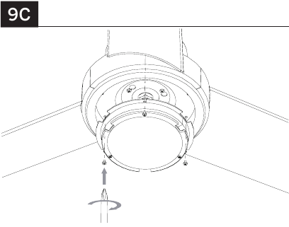 De luminaire module/glazen kap installeren - Stap 4