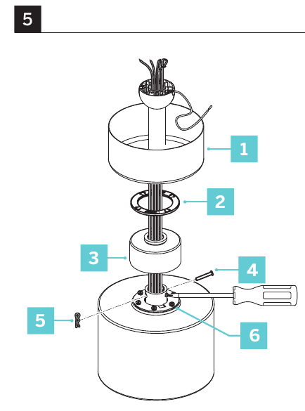 De ventilator ophangen - Stap 1