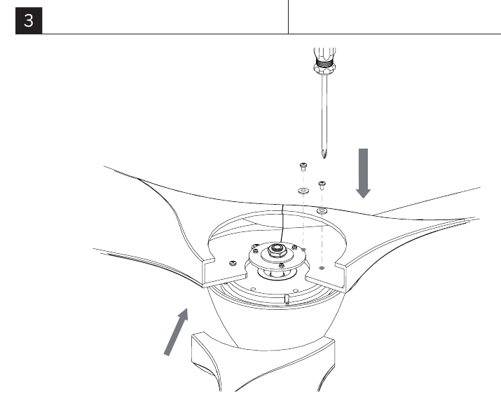 De ventilatorbladen bevestigen