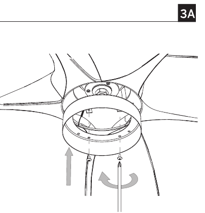 De ventilatorbladen bevestigen - Stap 2