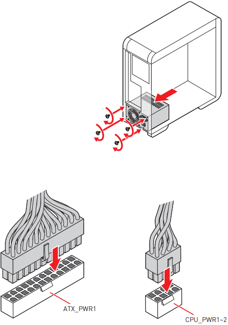 Installatie - De stroomconnectoren aansluiten