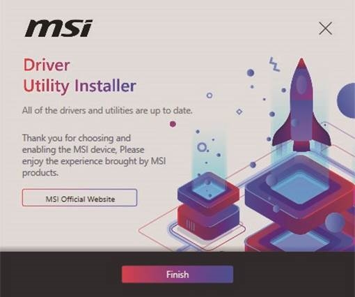 Drivers installeren met MSI Driver Utility Installer - Stap 3