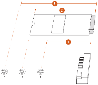 M.2 SSD-module installeren - Stap 2