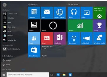 Maak kennis met Windows 10 - Menu Start