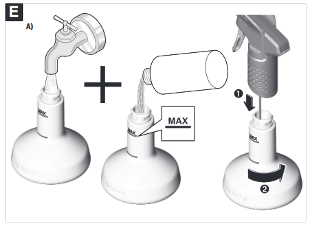 De sproeiapplicator vullen