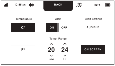 MENUFUNCTIES - TEMPERATUUR - Stap 2