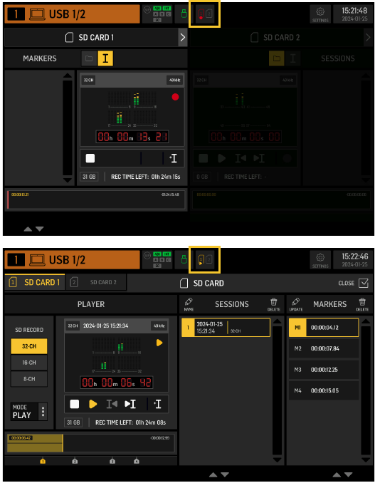 De WING-LIVE SD-recorder gebruiken