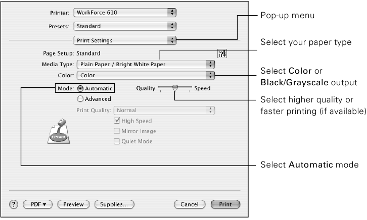 Afdrukken met een Mac - Mac OS X 10.3 en 10.4 - Stap 3