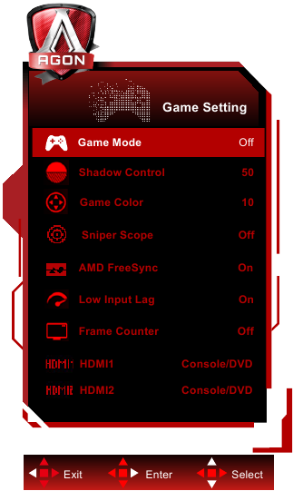 OSD-instelling - Game-instelling