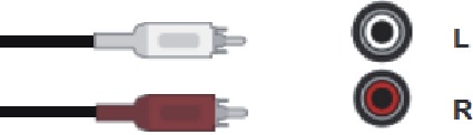 Een apparaat aansluiten met een 2RCA M/M Stereo audiokabel