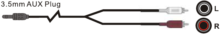 Aansluiten op 2-Male RCA Audio Stereo-kabel (3,5 mm)