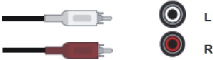 Een apparaat verbinden met een 2RCA M/M Stereo-audiokabel