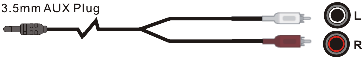 Verbinding met 3,5 mm naar 2-Male RCA Audio-kabel