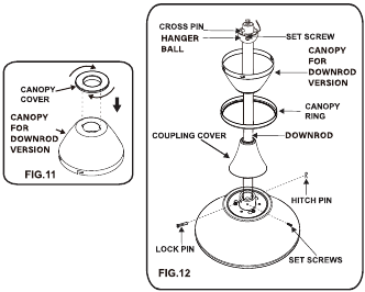 De ventilator ophangen - Downrod-versie