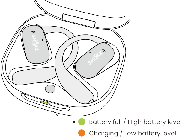 De oortelefoons opladen