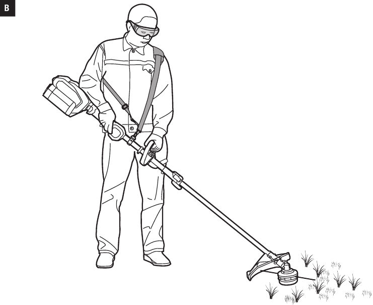 De grastrimmer gebruiken met motorunit
