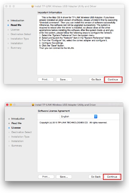 Mac OS X - Driver en hulpprogramma installeren - Stap 6