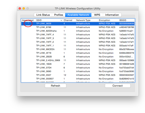 Mac OS X - Draadloos netwerk - TP-LINK-hulpprogramma - Stap 3