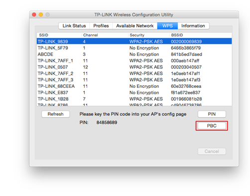 Mac OS X - Draadloos netwerk - WPS - Stap 3