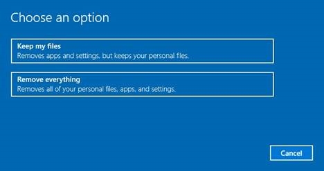 Systeemherstel (Win10) - Deze pc opnieuw instellen - Stap 2
