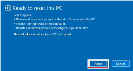 (Win10) - Deze pc opnieuw instellen - Mijn bestanden behouden - Stap 3