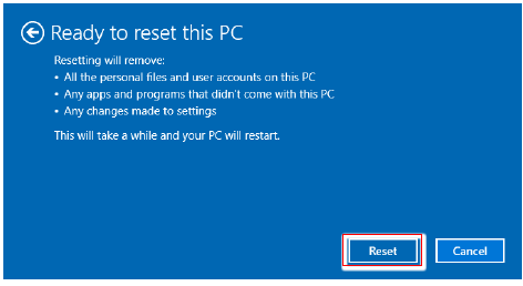 (Win10) - Deze pc opnieuw instellen - Alles verwijderen - Stap 3