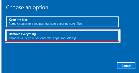 (Win10) - Deze pc opnieuw instellen - Alles verwijderen - Stap 1