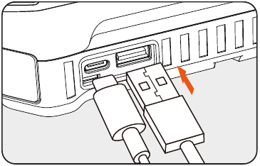 Mobiele apparaten/tablets opladen - Stap 1