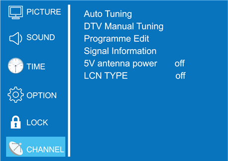 TV-menubediening - Kanaal
