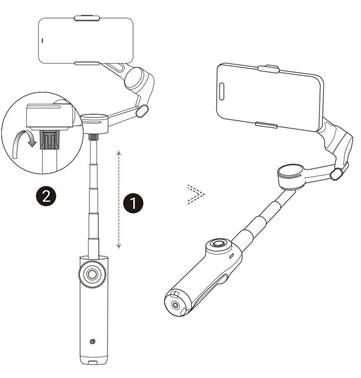 Ingebouwde selfiestick en statief - Stap 1